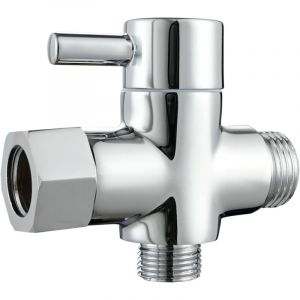 Robinet WC 3 Voies en Laiton Valve Inverseur de Douche 3/8" pour Toilette, Chromé Z-V-D