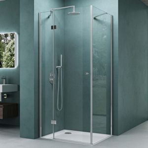 Mai&mai - Cabine de Douche en Angle 100X100cm Montage R&eacute;versible avec Une Porte Paroi de Douche Verre Transparent de 6mm avec Rev&ecirc;tement Nano Easy