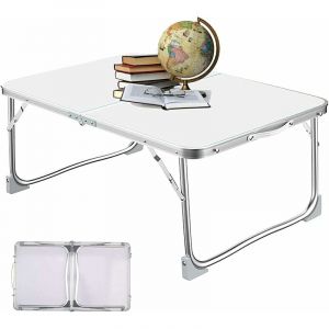 Dayplus - Table de camping pliante, table de pique - nique légère en aluminium, table de lit pour ordinateur portable