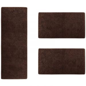 Karat - Descente de lit Barcelona Marron fonc&eacute; 1 tapis 80 x 300 cm + 2 tapis 80 x 150 cm