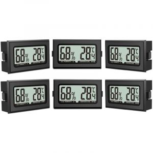 Lot de 6 thermom&egrave;tres hygrom&egrave;tres num&eacute;riques avec &eacute;cran LCD pour int&eacute;rieur, bureau, salon et cave &agrave; vin (piles incluses)