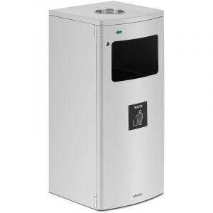Poubelle extérieure rectangulaire avec cendrier inox / acier galvanisé 28,5 l