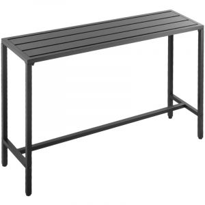 Mophorn Table de bar haute pour extérieur, dimensions 140 x 37,5 cm, table rectangulaire avec plateau résistant à l'eau et structure métallique