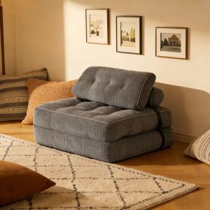 Canap&eacute;-Lit 4-en-1 Convertible Pliable - Fauteuil, Fauteuil Convertible Canap&eacute; lit 1 Place Id&eacute;al Petit Espace, Salon ou Chambre(Gris)