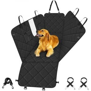 Protection Voiture Chien Universelle, Housse Protection de Si&egrave;ge d'arri&egrave;re avec Fen&ecirc;tre de Visualisation, Housse Banquette Imperm&eacute;able avec Poche de