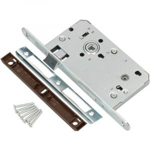 KOTARBAU Serrure à mortaiser 72/55 mm DIN gauche Serrure de WC Porte de salle de bain Serrure de porte avec contre-plaque Serrure de porte en acier