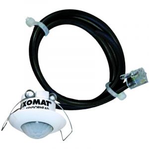 Mini détecteur de mouvement blanc esclave ø 36x28mm 360° pose faux plafond pour sdb IP65 beg