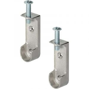 Supports de Penderie en M&eacute;tal OVAL Support de tube d'armoire avec vis M4 x 16 mm Lot de 2 Pour tringle d'armoire et tringles &agrave; penderie