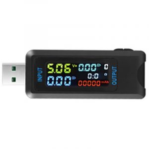 Testeur de tension et de courant USB multifonction avec &eacute;cran IPS num&eacute;rique, testeur de capacit&eacute; et de puissance, voltm&egrave;tre num&eacute;rique, supporte 9