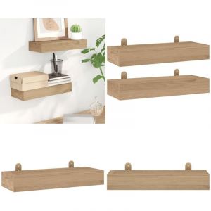 Vidaxl - tagères murales 2 pcs 40x15x4 cm bois de teck massif - Etagere Murale - Étagères Murales - Étagère Flottante - Décoration Murale - Meuble