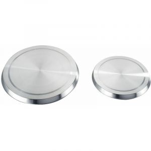 Lot de 4 protections pour cuisinière électrique - Couvre plaque en acier - Acier inox - Ø16 et 20 cm - Mat