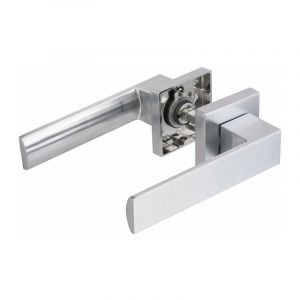 Brionne - Poing&eacute;e double watford zamak chrom&eacute; satin&eacute;