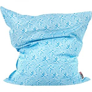 Grande Housse de Pouf avec Motif à Pois Fermeture Éclair Imperméable 140 x 180 cm en Nylon Bleu et Blanc Fuzzy