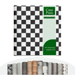Atlantic Rouleaux, Dalles et lames PVC 100 x 300 cm &Eacute;paisseur de 2,7 mm Id&eacute;al pour les passages intensifs Damier 019d