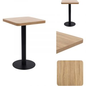 Table de bistro marron clair 50x50 cm MDF - Table Bistrot - Table Ronde - Table Pour Deux - Mobilier Ext&eacute;rieur - D&eacute;coration Int&eacute;rieure