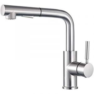 Mitigeur de cuisine Robinet Cuisine, Robinet Cuisine Douchette, Extractible &agrave; Levier Unique, Pivotant &agrave; 360 &deg;, Robinet de Cuisine, Laiton Bross&eacute;