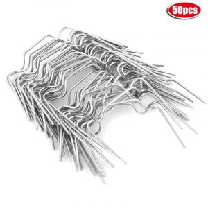 50 Pi&egrave;ces Clips pour Serre, Acier Inoxydable Type W, Clip de Serre Vitrage, Clip W Type pour Serre, Serre W Clips Fil de Verre, Clip de Vitrage de