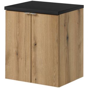 Meuble sous-vasque newport 50 x 60 x 40 cm effet ch&ecirc;ne noir [en.casa]