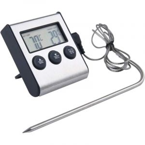 Thermom&egrave;tres &agrave; viande pour la cuisson, thermom&egrave;tre &agrave; sonde avec minuterie, thermom&egrave;tre pour aliments, barbecue, viande, eau, lait, vin, liquide, avec