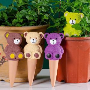 Oyas a Planter Terre Cuite, Distributeur Eau Plante 4Pcs, Pointes Auto-arrosantes en Terre Cuite, Globes Arrosage Automatique Interieur pour Plante,