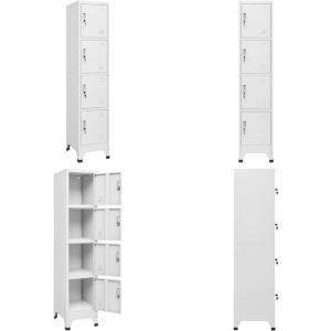 Armoire à casier avec 4 compartiments 38x45x180 cm - Armoire à Casier - Meuble Industriel - Rangement - Placard - Vestiaire Sportif - Home & Living