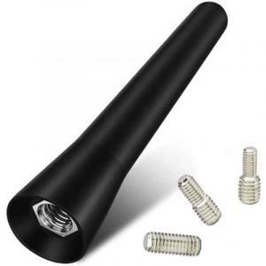 ZVD Antenne de toit universelle AM ​​FM A442 pour autoradio, courte, 6,5 cm, en aluminium, pour VW Golf Polo Up, noire