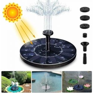 Fontaines pour bassins d'agrment Fontaine Solaire Pompe, 1.4W 150L/h Pompe Eau Solaire(70CM Maximum) + 4 Buses, Mini Pompe Solaire pour Fontaines