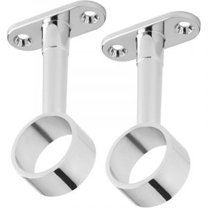NOLUXA 2 pi&egrave;ce Tringle de Penderie Support Central pour Tubes de Penderie ronds &Oslash; 25 mm Support de tringle de penderie Support de tube de penderie