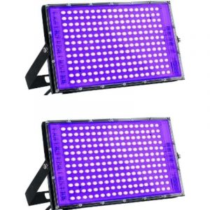 Enowelir Lumière Noire LED 100W, lot de 2 Projecteur lumière noire UV, étanche IP65, Projecteur UV LED pour fête lumineuse, Affiche fluorescente,