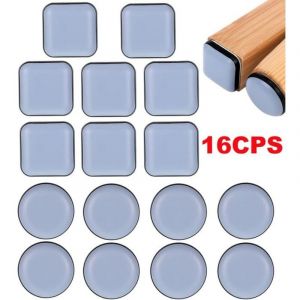 Basetbl - 16 Pièces Patins pour Chaises 25mm en Téflon - Auto-adhésifs Patins de Meubles pour Chaise Canapé Bureau Table