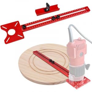 Outils de travail du bois 3 en 1 : gabarit de d&eacute;fonceuse r&eacute;glable pour rainure de fraisage, gabarit de quincaillerie d'armoire, guide de coupe circul