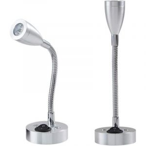 2 pi&egrave;ces 12V LED Spot Lampe de Lecture Murale de Chevet Interrupteur r&eacute;glable Camping-Car Caravane Van Caravane lumi&egrave;re int&eacute;rieure pour Bateau