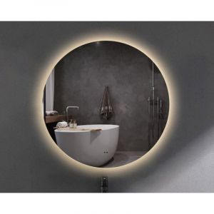 Saniclass Circle Miroir de salle de bains - rond - diam&egrave;tre 100cm - &eacute;clairage LED indirect - chauffage miroir - interrupteur infrarouge