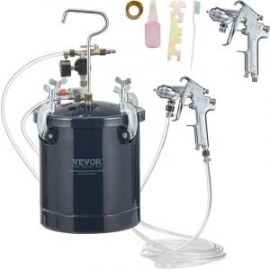 Mophorn - Pistolet a Peinture avec Reservoir 10 l Pot de Pression de Peinture Entree d'Air 6,4 mm Sortie 9,5 mm 2 Pulverisateurs de Peinture Buse 1,5