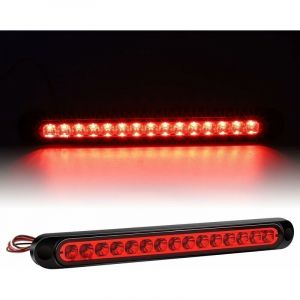1pcs rouge LED troisi&egrave;me feu stop universel 12V camion feu arri&egrave;re 15LED &eacute;tanche feu stop suppl&eacute;mentaire pour voiture remorque bus camion bateau RV