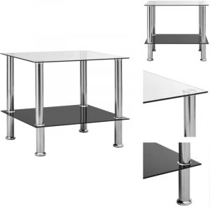 Vidaxl - Table d'appoint Transparent 45x50x45 cm Verre trempé - Table Basse Transparente - Table D'appoint Élégante - Meuble Salle à Manger - Étagère