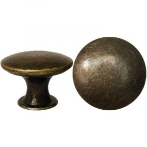 10x Boutons de Tiroir de Porte Vintage 30mm Antique Laiton Poignées de Placard d'armoires de Cuisine, Pour Commode et Armoire Meuble, Bronze Ancien