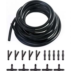 10FT Lave-Glace de Voiture Tuyau Flexible,Durite Lave Glace,Kit de Tuyau Essuie Glace,Avec Raccord de Tuyau 15 PCS,Peut &ecirc;tre Utilis&eacute; dans le Syst&egrave;me