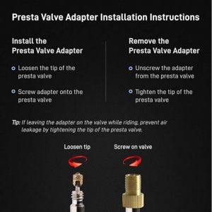 Adaptateur de valve Presta en laiton &ndash; Convertit la valve Presta en valve Schrader &ndash; Gonfle les pneus &agrave; l'aide d'une pompe &agrave; v&eacute;lo standard ou d'un