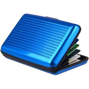 Zodaca Housse Bo&icirc;te &Eacute;tui de Rangement universel Porte-Carte aluminium Protection Pour Cartes de Cr&eacute;dit-Bancaire-Bleue-Visite, Bleu