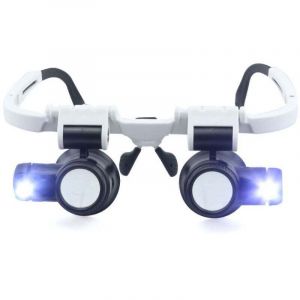 Loupe de Lunettes,8X 15x 23x T&ecirc;te Portant Une loupe avec Bandeau Lumineux LED Loupe pour la Lecture,Loupe de Lunettes,Loupe de Tatouage,R&eacute;paration de