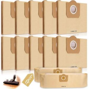 Lot de 12 Sacs Aspirateur pour Karcher 6.959-130.0,pour Karcher WD3 MV3 WD3P A2201/2204/2504/2554/2251/2604 Sacs d'aspirateur