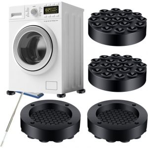 A 4 Pièces Tapis Anti Vibration Machine a Laver, Anti Vibration Forte Adsorption, Tapis Machine à Laver Anti Vibration pour Machine à Laver et Sèche