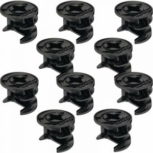 Cyclingcolors - 10x Raccord boitier d'assemblage rastex excentrique Ø15mm alliage zingué noir panneau meuble, épaisseur 23mm