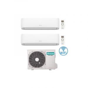 Hisense - Hi Comfort Wifi R32 Climatiseur Dual Split Inverter 7000 + 7000 btu avec eu. 2AMW35U4RGC Classe a++/a+