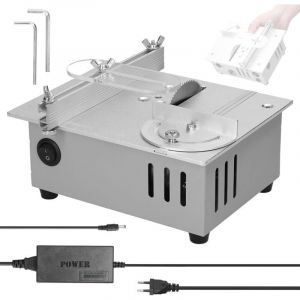 96W Mini Scie Circulaire de Table, Scie Circulaire Sur Table 9000 rpm Angle R&eacute;glable Profondeur de Coupe de 15mm, Banc de Scie