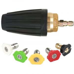 Buse turbo rotative, 1,8 GPM 3000 PSI 035 pour nettoyeur haute pression, buse turbo rotative de 6,35 mm &agrave; connexion rapide, kit d'accessoires pour