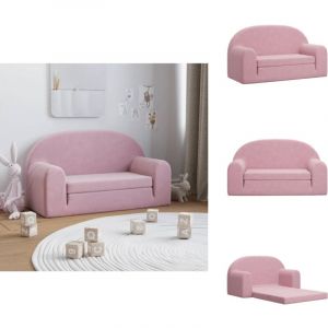 Canap&eacute;-lit pour enfants 2 places rose peluche douce - Canap&eacute; Enfant - Canap&eacute; Lit Enfant - Meuble B&eacute;b&eacute; - Mobilier Enfant - Fauteuil Enfant
