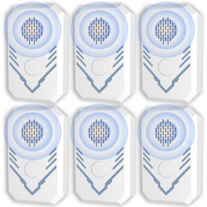 Ultrason pour Souris et Rats 6 Pièces, Anti Moustique Ultrason, Repulsif Ultrason, Appareil Ultrason pour Nuisible, Antiparasitaire Répulsif pour