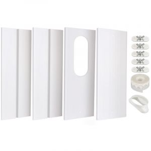 4PCS Kit de Plaque Fen&ecirc;tre Climatiseur Mobile, Kit de Glissi&egrave;re de Fen&ecirc;tre Climatiseur Portable, Kit Calfeutrage Fen&ecirc;tre Coulissante Climatiseur